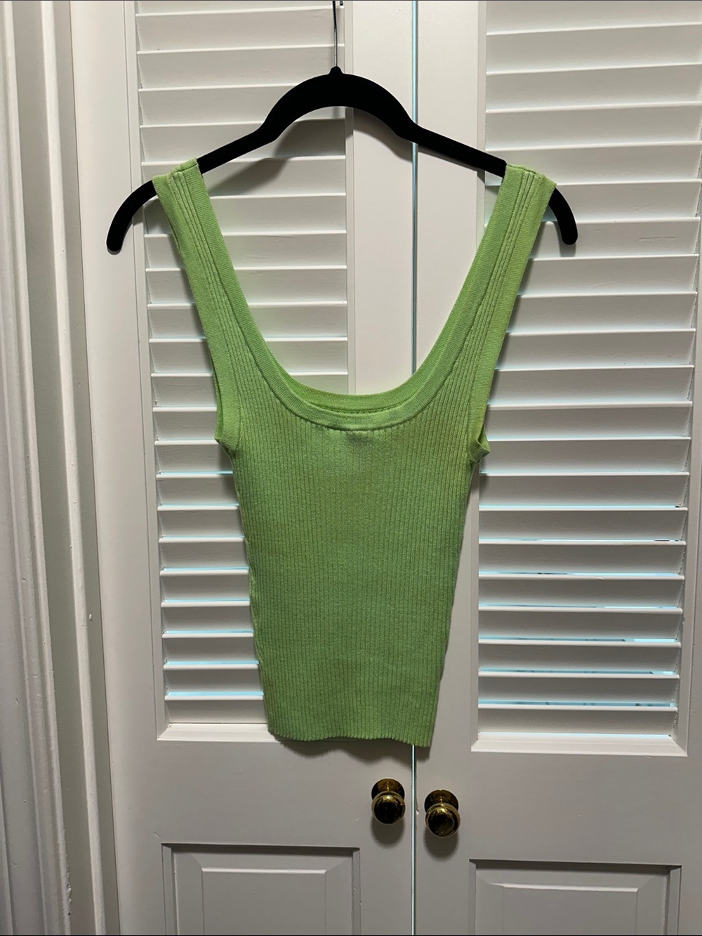 H&M Lime Green Ribbed Scoop Tank